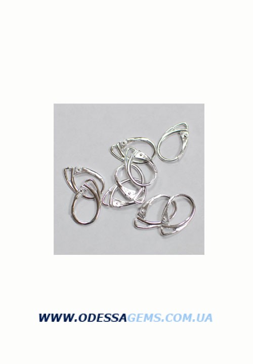 серьга серебряная 17,7 мм x 10,7 мм цена за пару